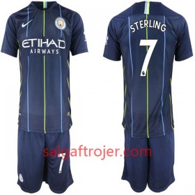 Manchester City Fodboldtrøjer Sterling 7 Børn Udebanesæt 2018/19 Kort ærmer